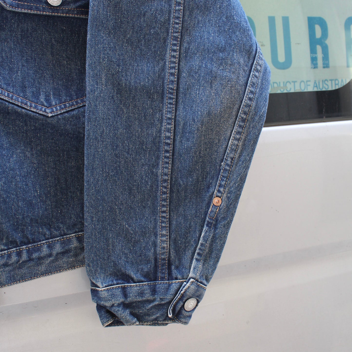 Or Slow -
 40'S PLEATED FRONT BLOUSE DENIM JACKET (VINTAGE WASH)