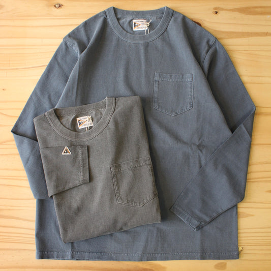 FELCO -
 7OZ L/S BINDER NECK POCKET TEE (PIGMENT DYE)