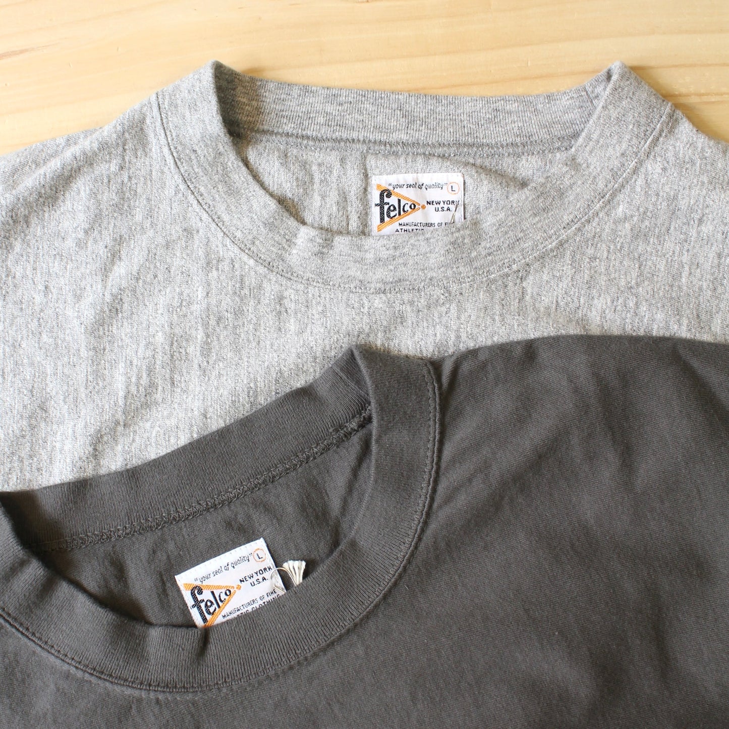 FELCO - 7oz 18SINGLE L/S INVERSE WEAVE POCKET TEE
