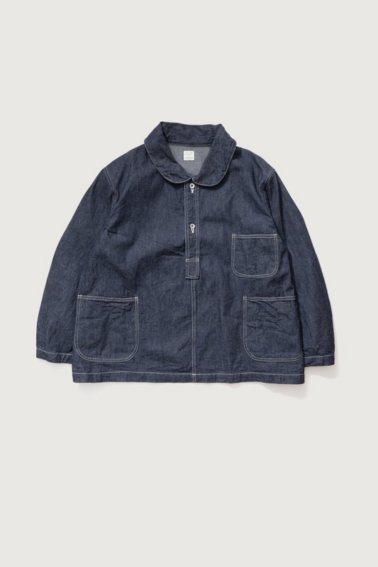 Ordinary Fits -
 ROUND COLLAR DENIM PULLOVER SHIRT