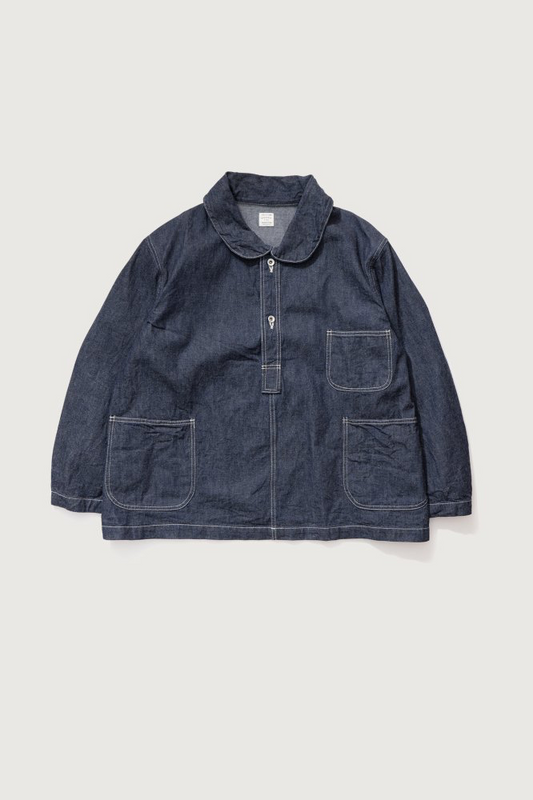 Ordinary Fits - 
ROUND COLLAR DENIM PULLOVER SHIRT