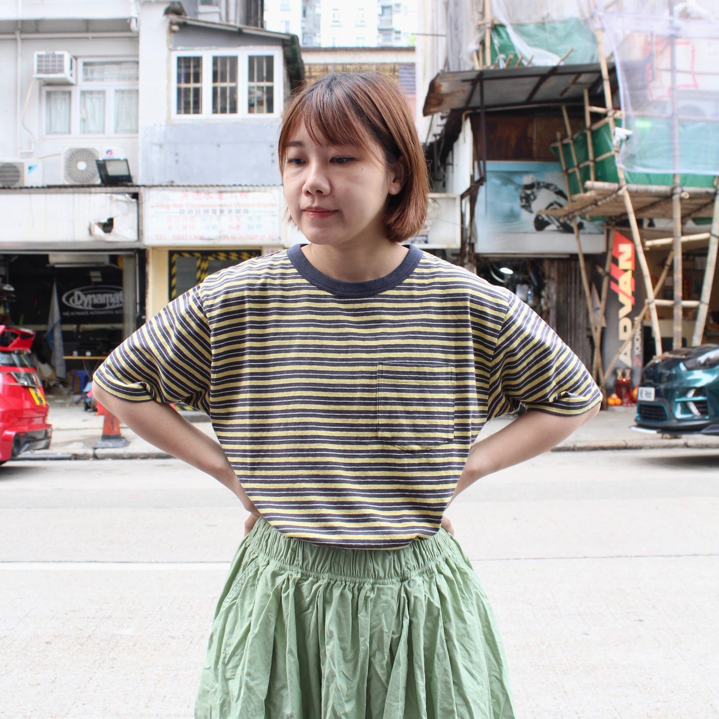 FELCO - AMERICAN VINTAGE STRIPE POCKET TEE (Orange)