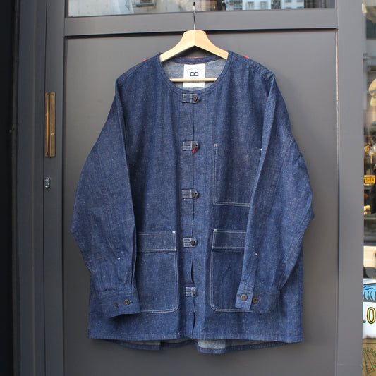 BROOKLYN OVERALL - 
COLLARLESS 9OZ DENIM BLOUSON