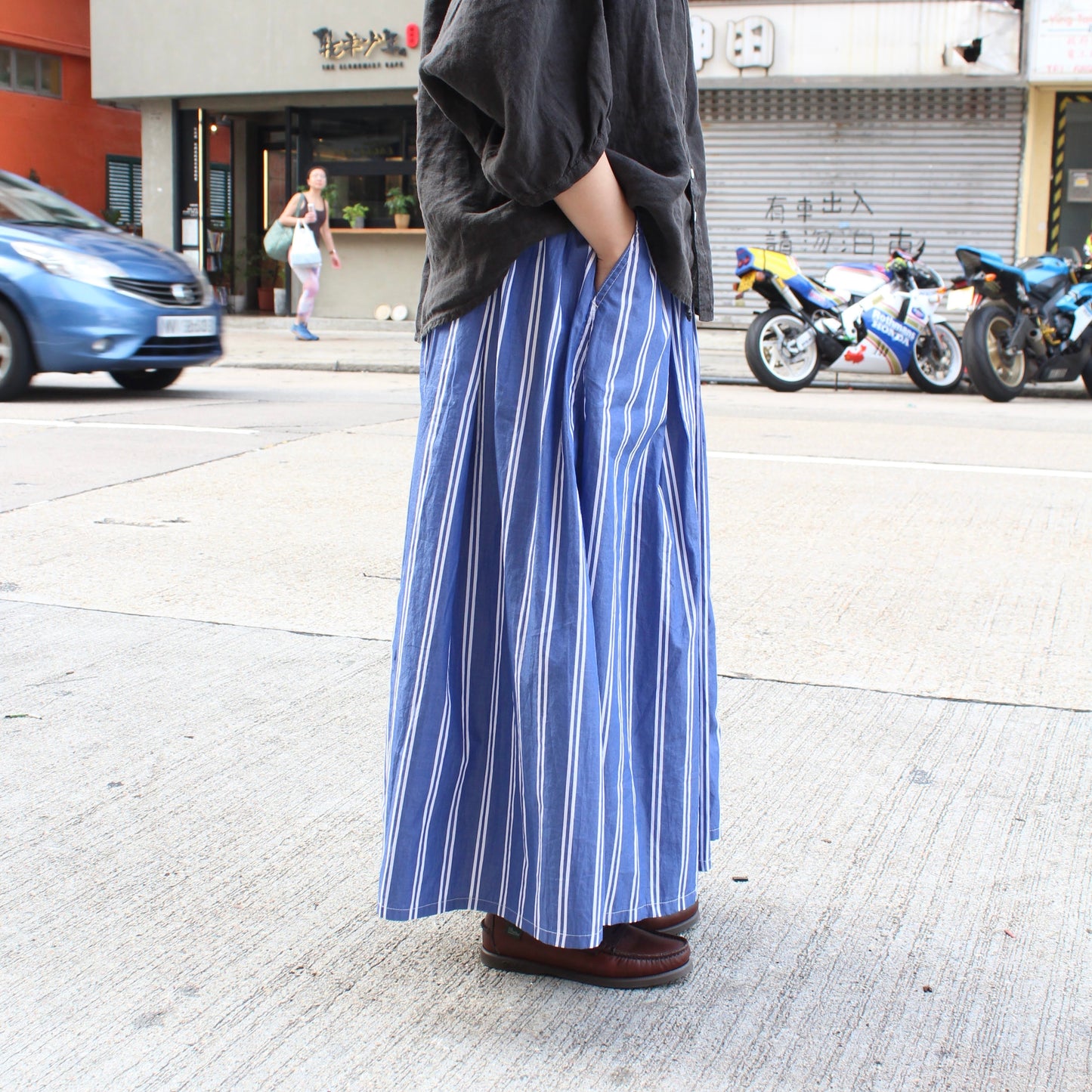DMG -
 Stripe Board Long Skirt