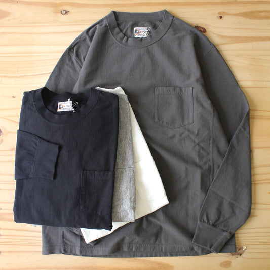 FELCO - 7oz 18SINGLE L/S INVERSE WEAVE POCKET TEE