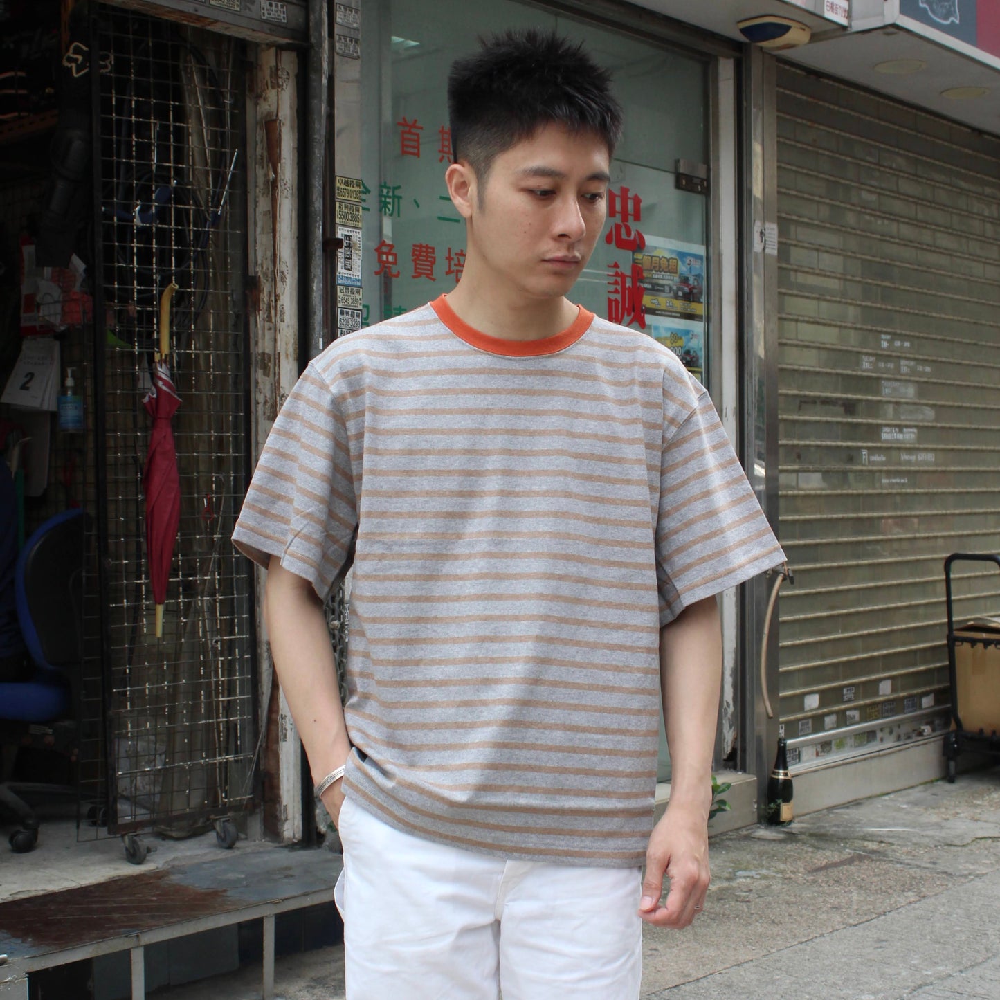 SOGLIA - OPEN END S/S BORDER TEE