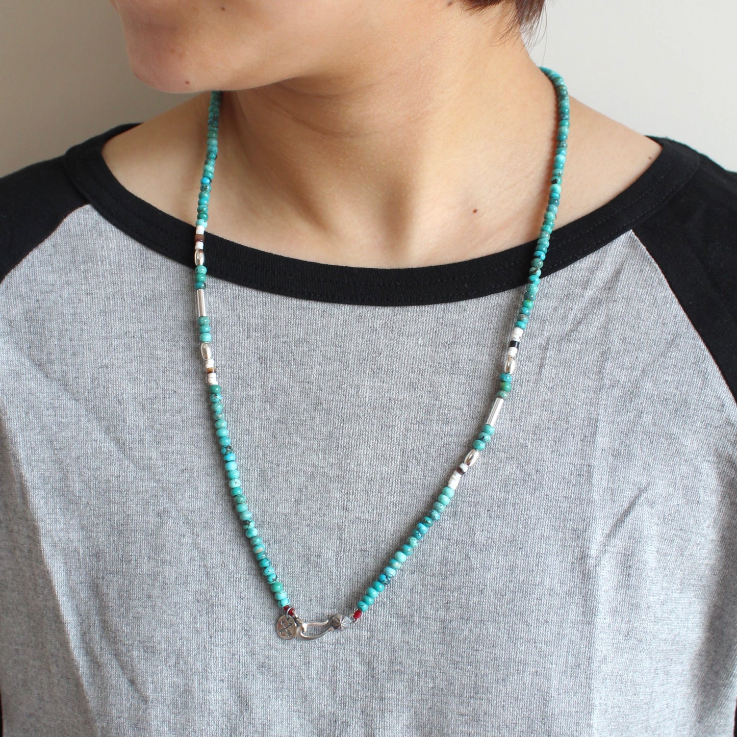 Atease - 
SILVER & TURQUOISE BZ NECKLACE