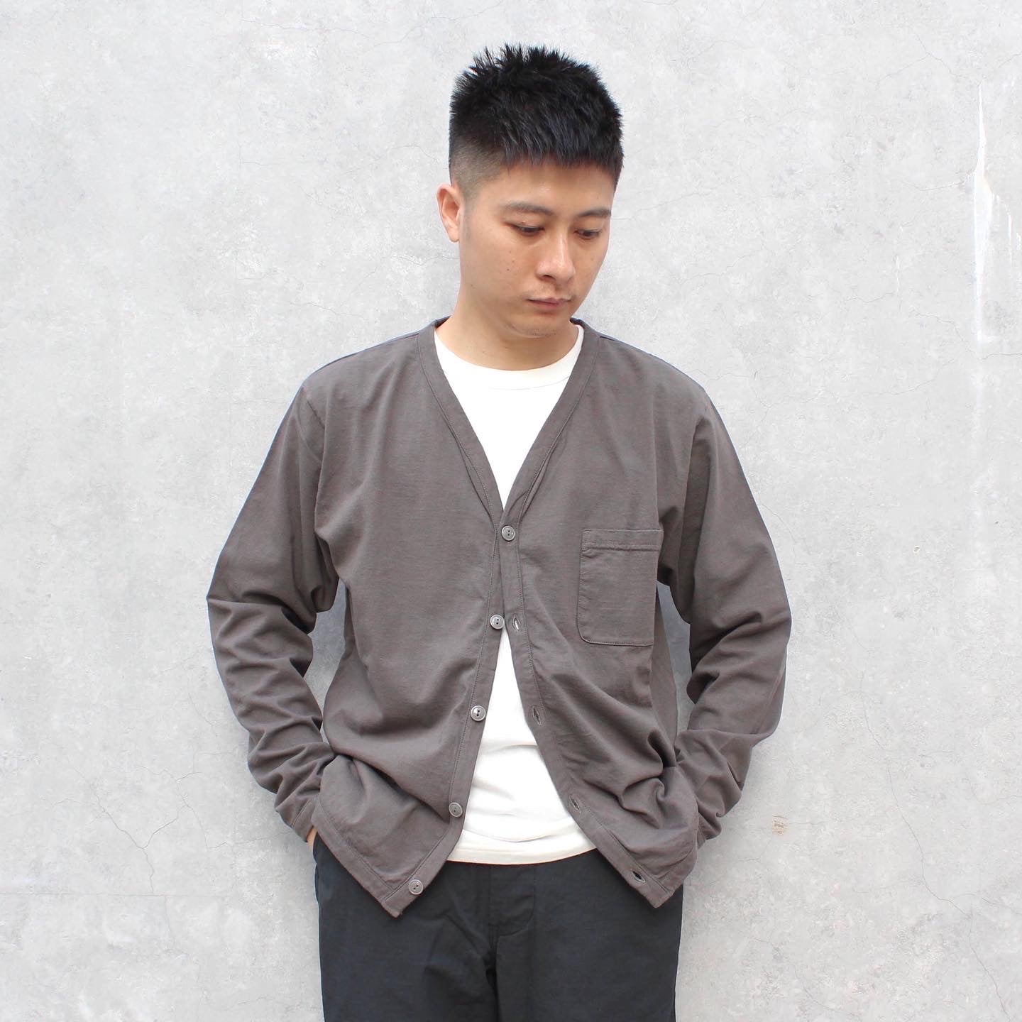 FELCO - 7oz 18SINGLE L/S INVERSE WEAVE POCKET CARDIGAN