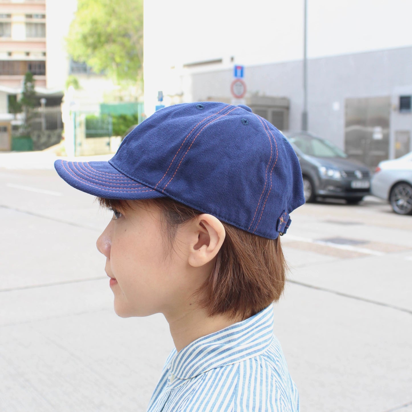 HIGHER - 
BLUE SELVEDGE DENIM CINCH BUCKLE CAP