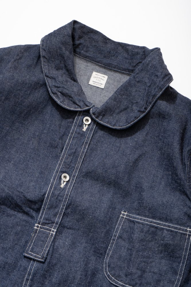 Ordinary Fits - 
ROUND COLLAR DENIM PULLOVER SHIRT