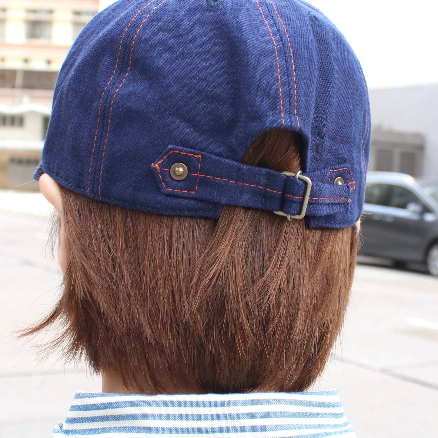 HIGHER - 
BLUE SELVEDGE DENIM CINCH BUCKLE CAP