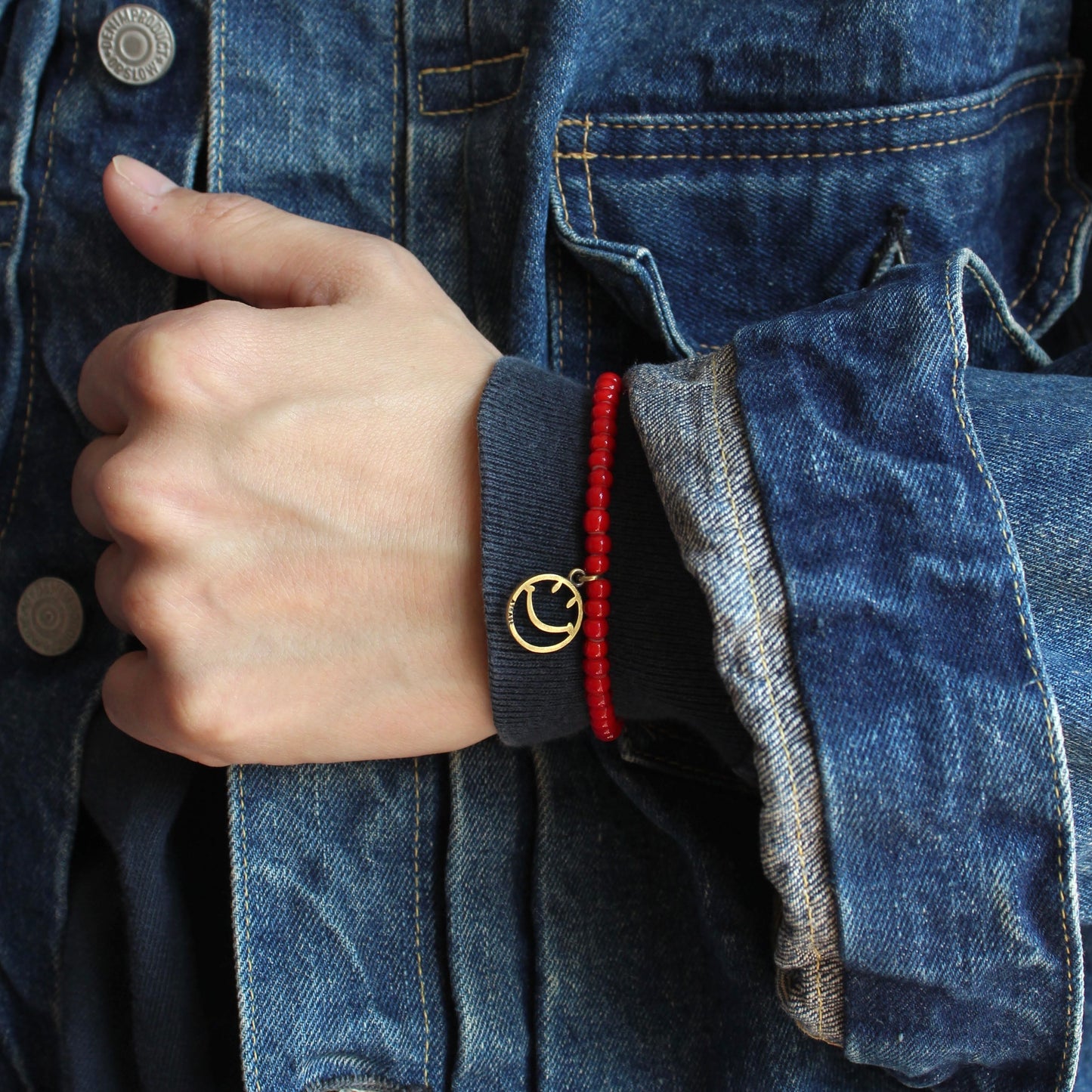 Atease -
 SMILE OPEN WORK BEADS BRACELET