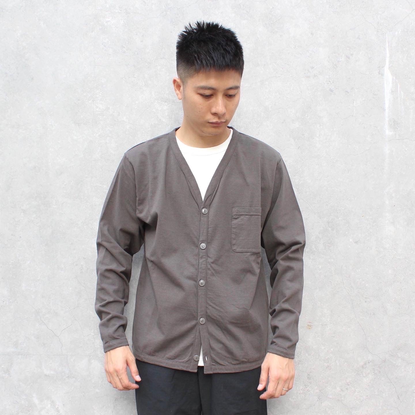 FELCO - 7oz 18SINGLE L/S INVERSE WEAVE POCKET CARDIGAN
