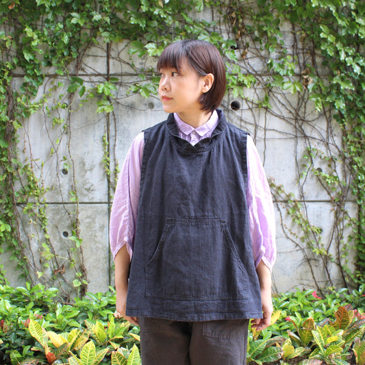 BROCANTE - HEMP COTTON LINEN MARINE VEST