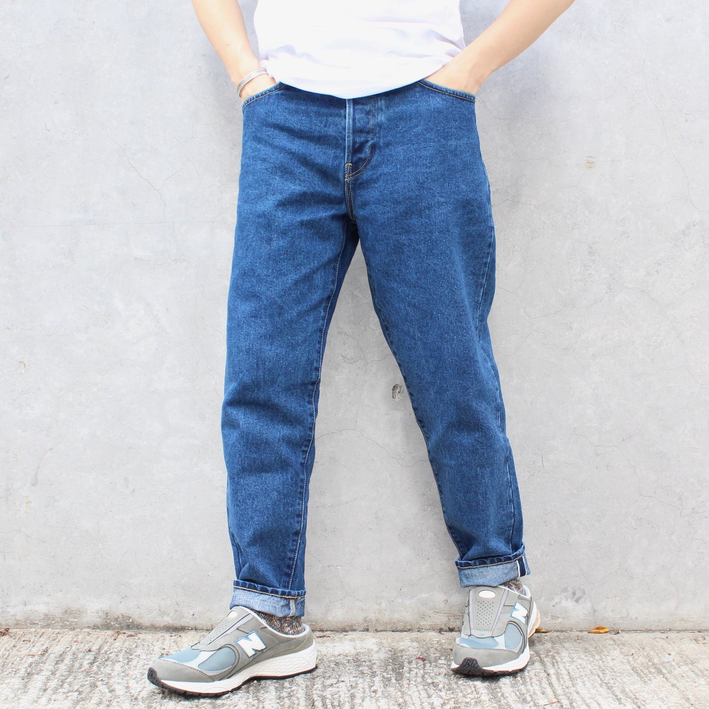 HATSKI - Loose Tapered Washi(日本和紙) Denim (Used Blue)