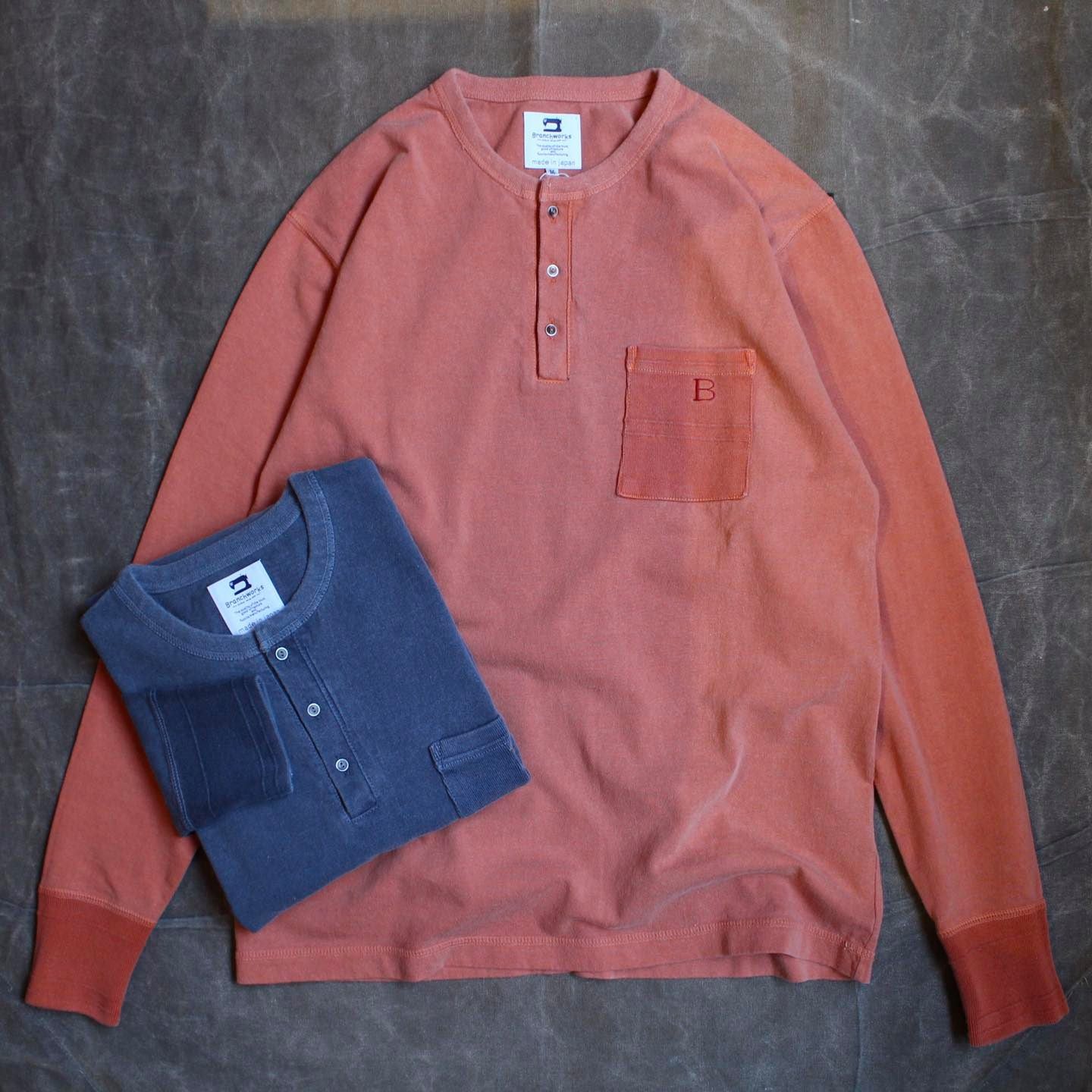 Branchworks - 空紡糸織法 HENLEY NECK POCKET SHIRT