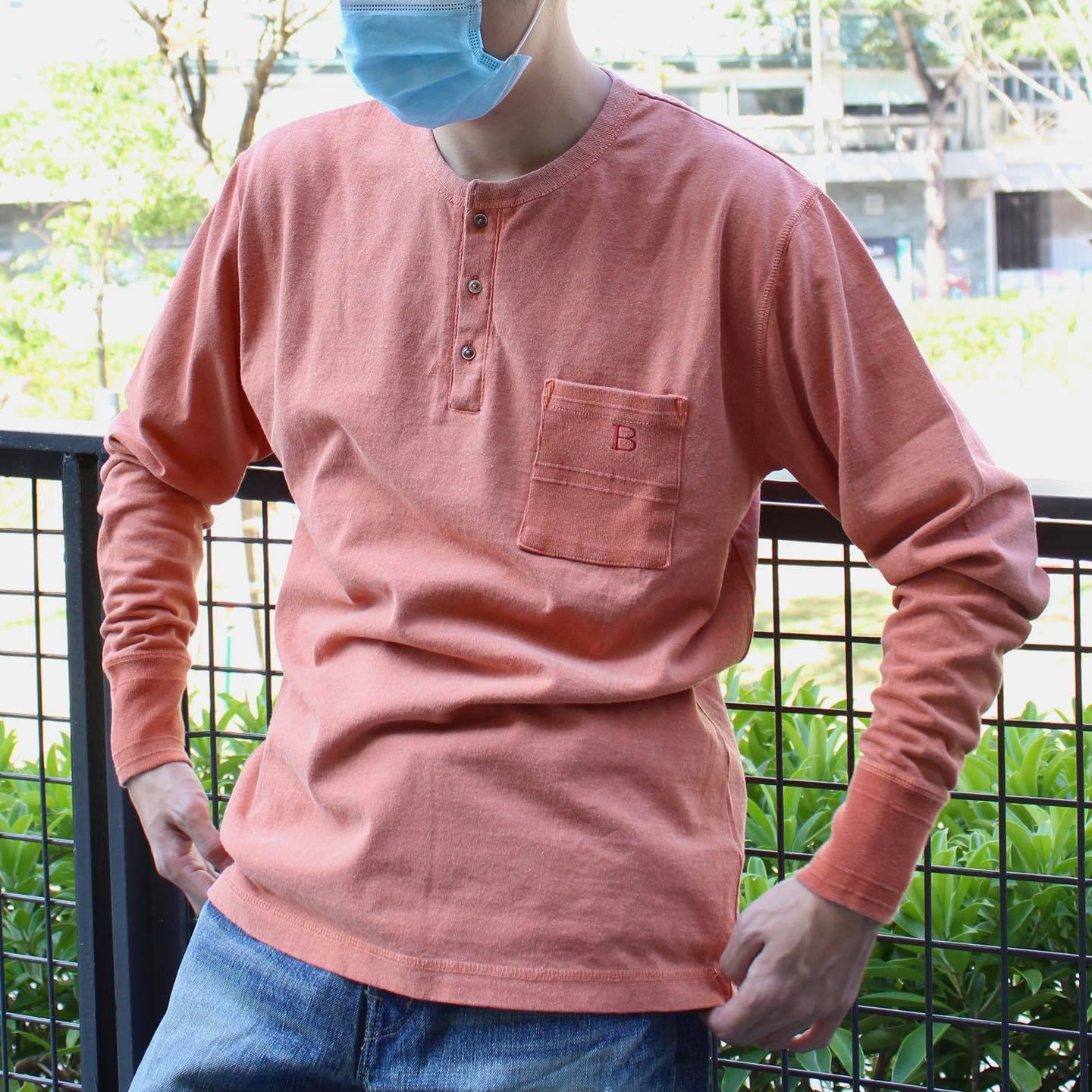 Branchworks - 空紡糸織法 HENLEY NECK POCKET SHIRT