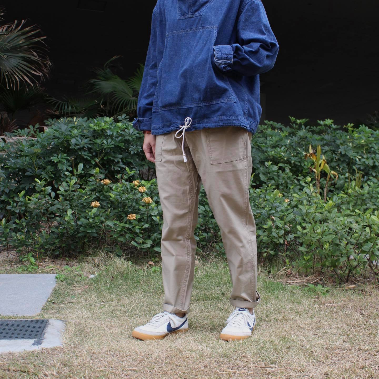 GRAMICCI -  BACK SATIN LOOSE TAPERED PANTS
