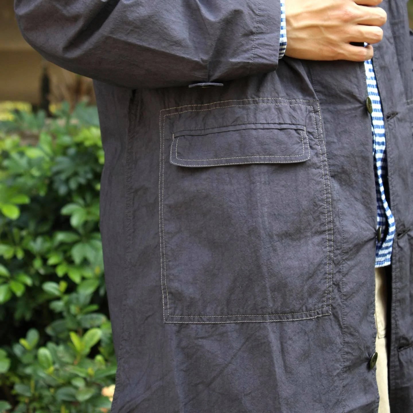 CAMP SERVICE - HIGH DENSITY NARROW LAPEL COAT(OLIVE)