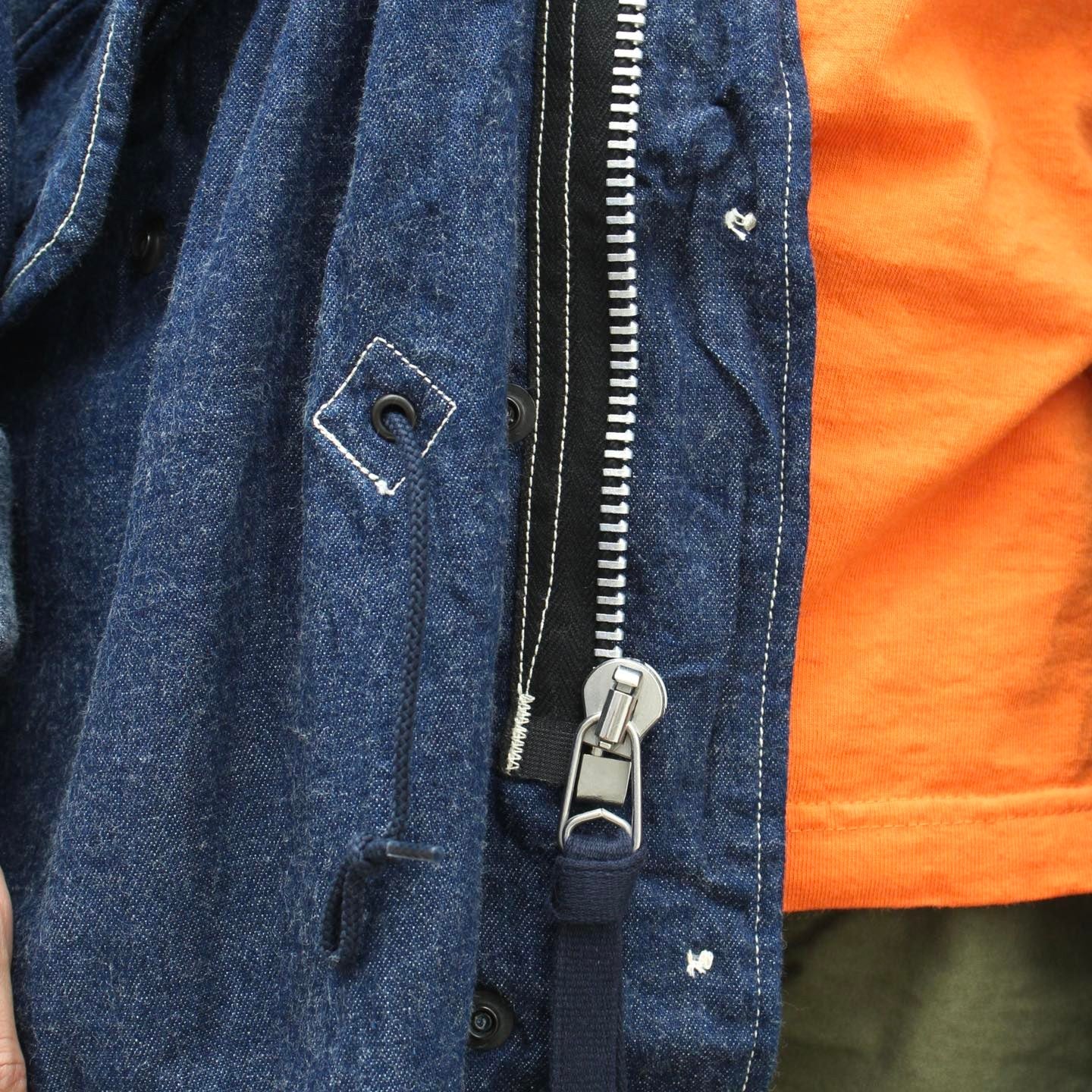 Or Slow - M-65 FISH TAIL DENIM COAT ONE WASH