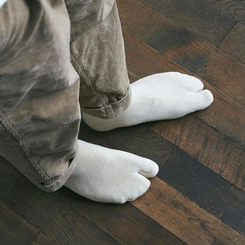 yahae - ORGANIC COTTON BLENDED YAK PILE TABI SOCKS