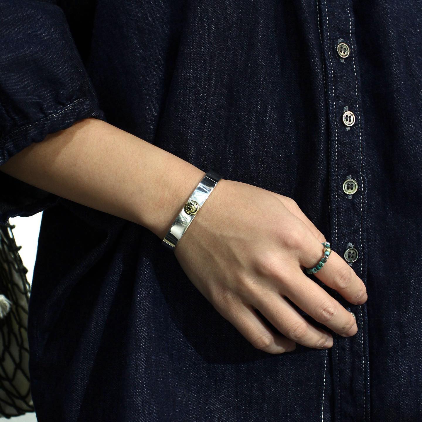 Atease - SMILE SILVER & BRASS BRACELET