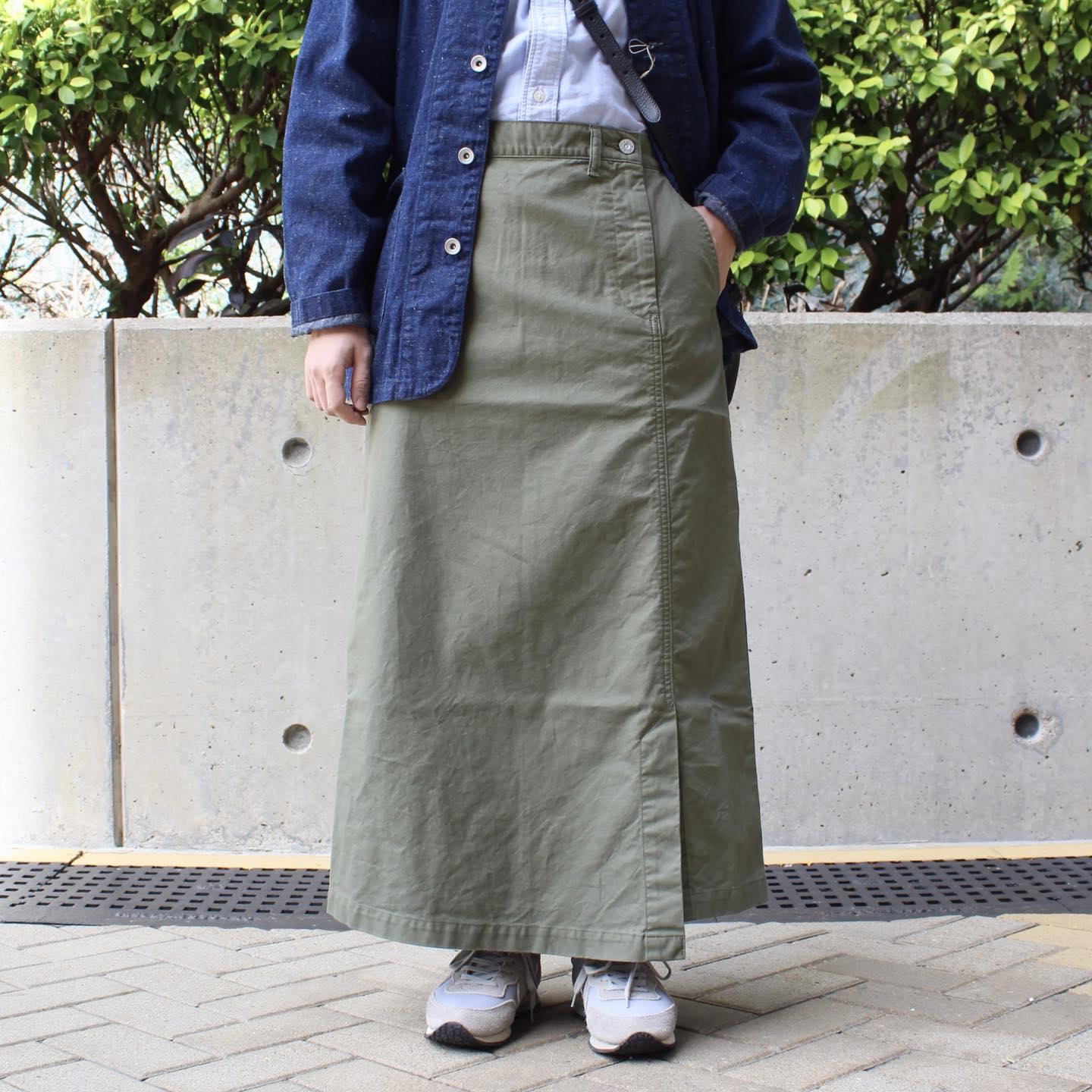 D.M.G - Military Long Skirts(Olive)