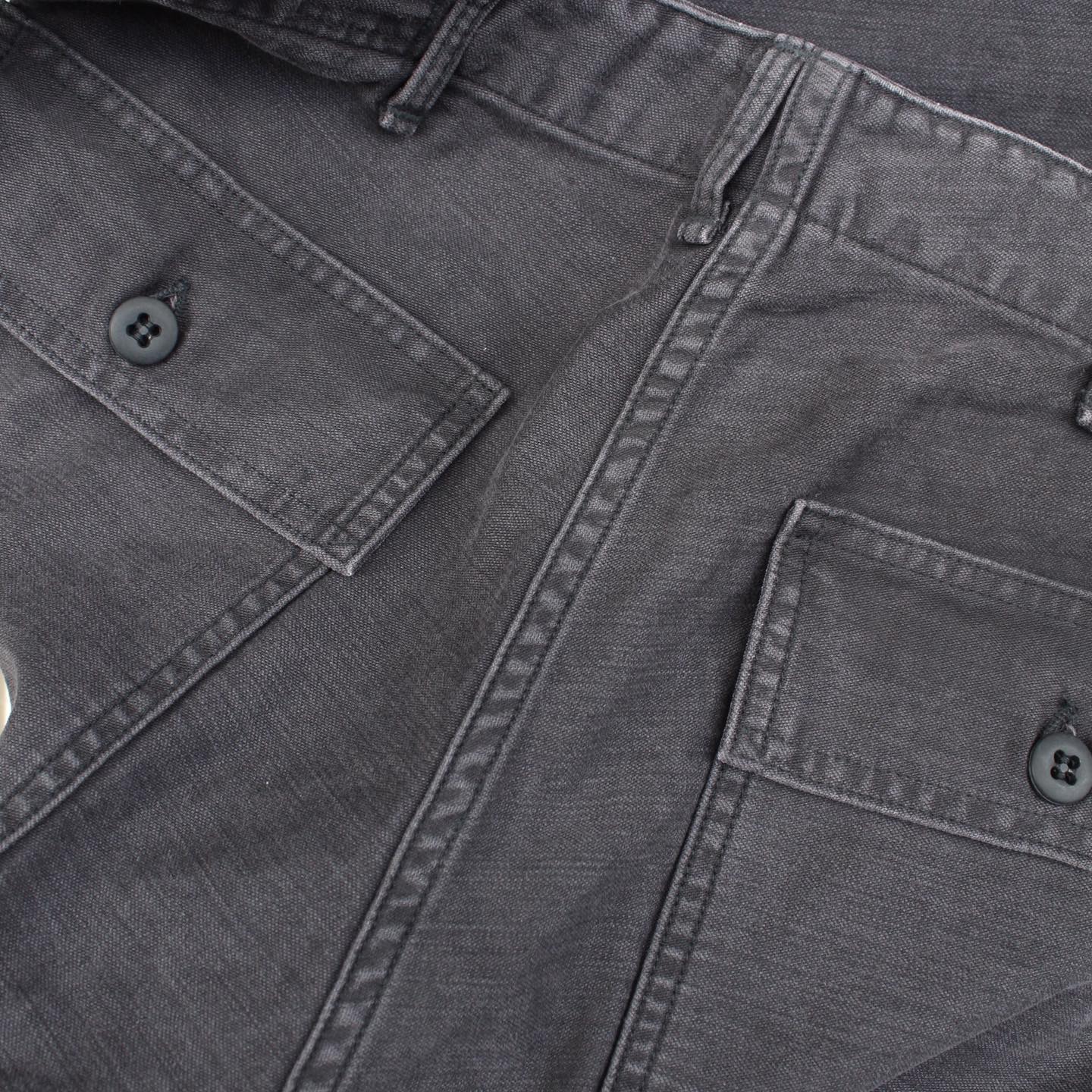 Or Slow -  SLIM FIT FATIGUE PANTS (STONE WASH BLACK)