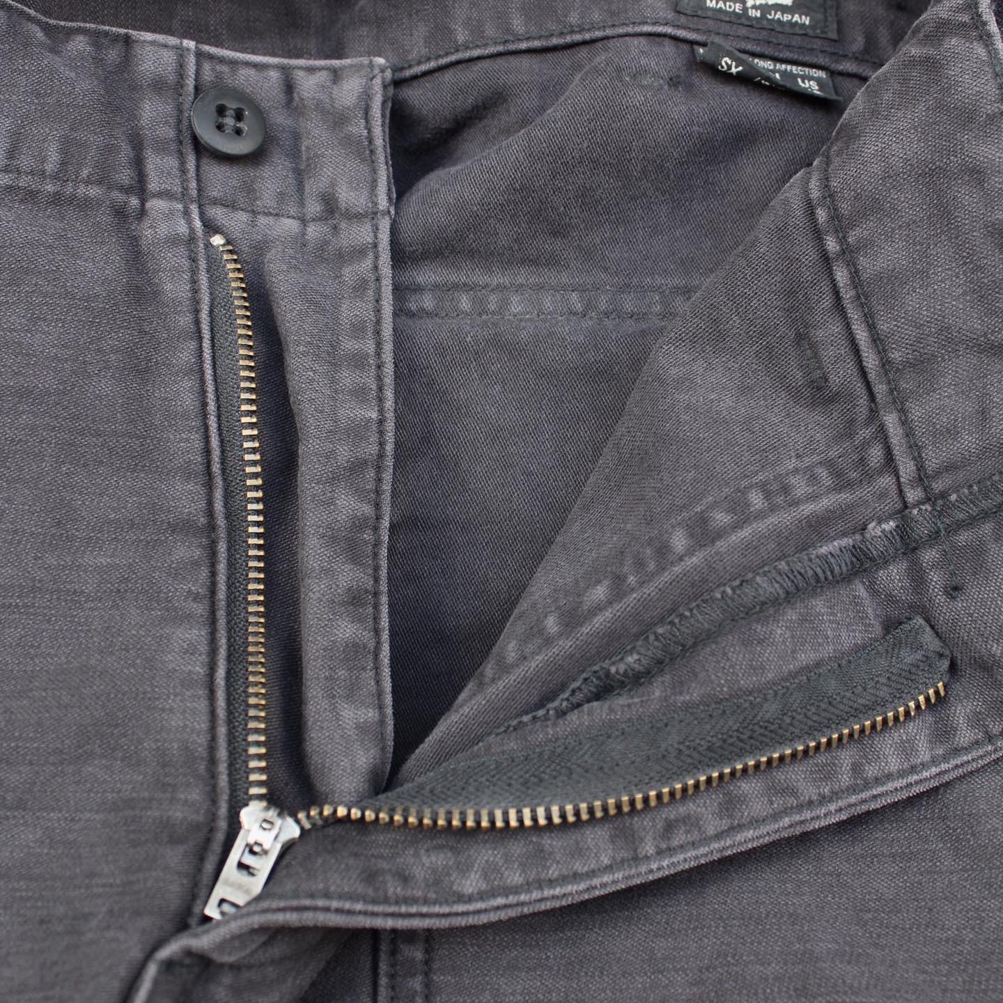 Or Slow -  SLIM FIT FATIGUE PANTS (STONE WASH BLACK)