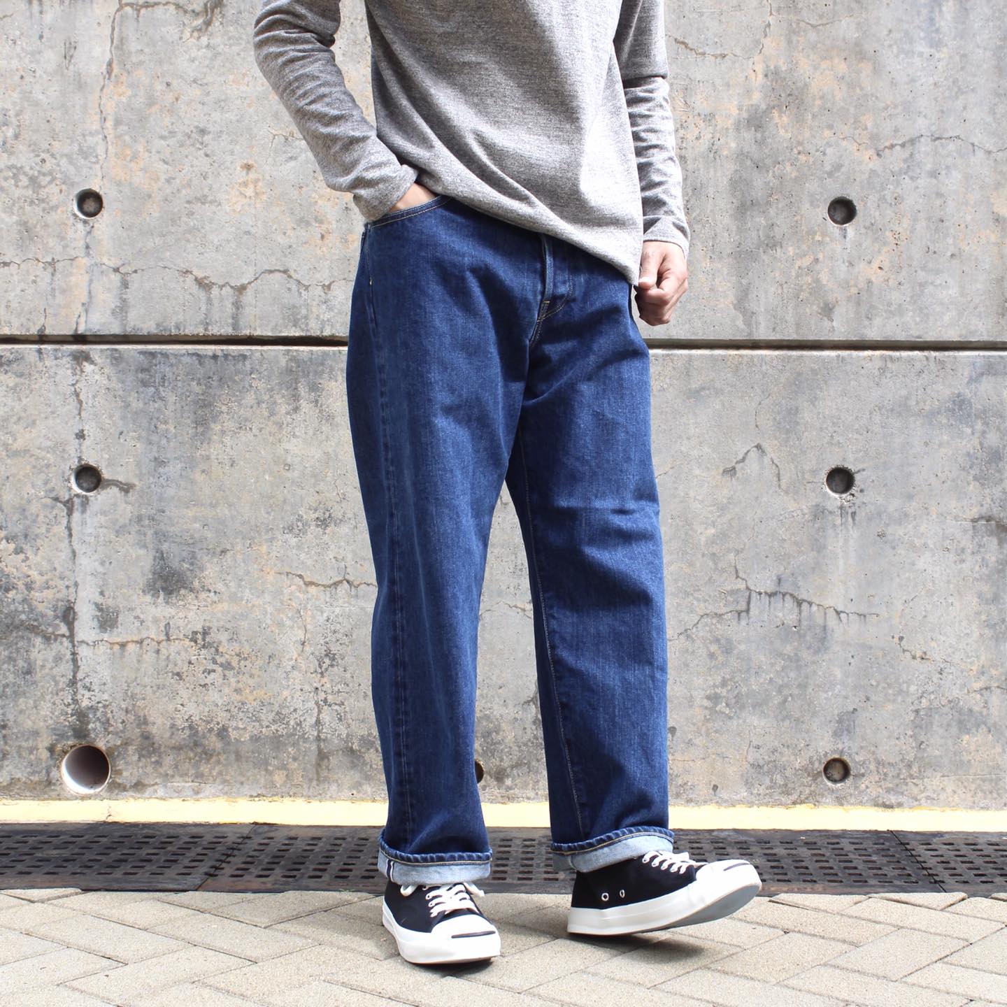 HATSKI - 15.6OZ Wide Tapered Denim (USED BLUE)