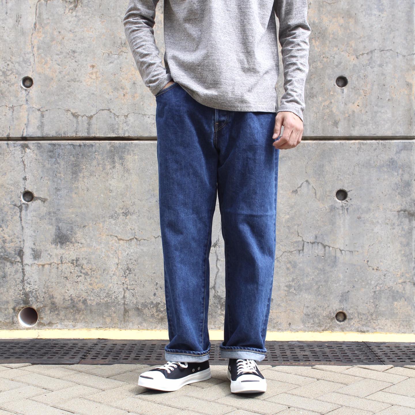 HATSKI - 15.6OZ Wide Tapered Denim (USED BLUE)