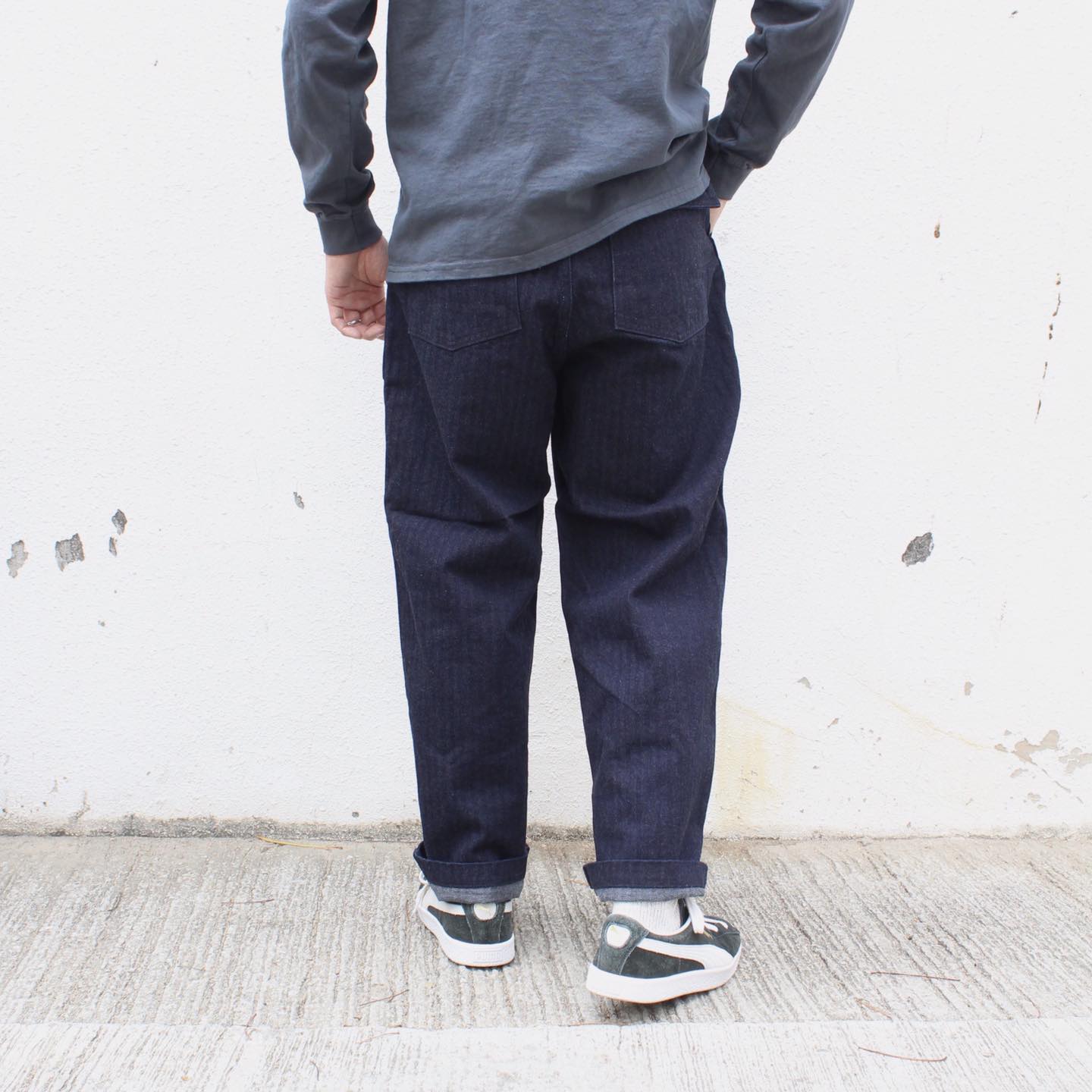 Ordinary Fits - HERRINGBONE INDIGO BAKER PANTS