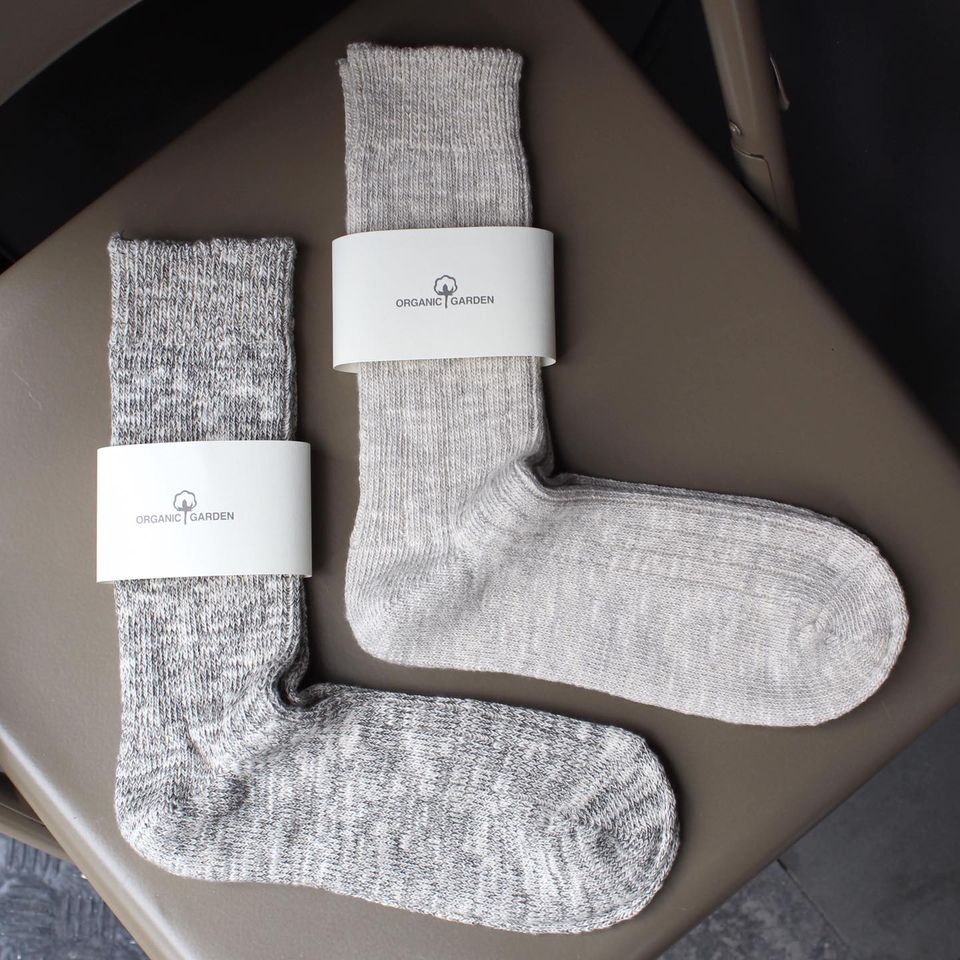 No Rib Socks ORGANIC GARDEN - SLAB RIB SOCKS LONG – WHERE.