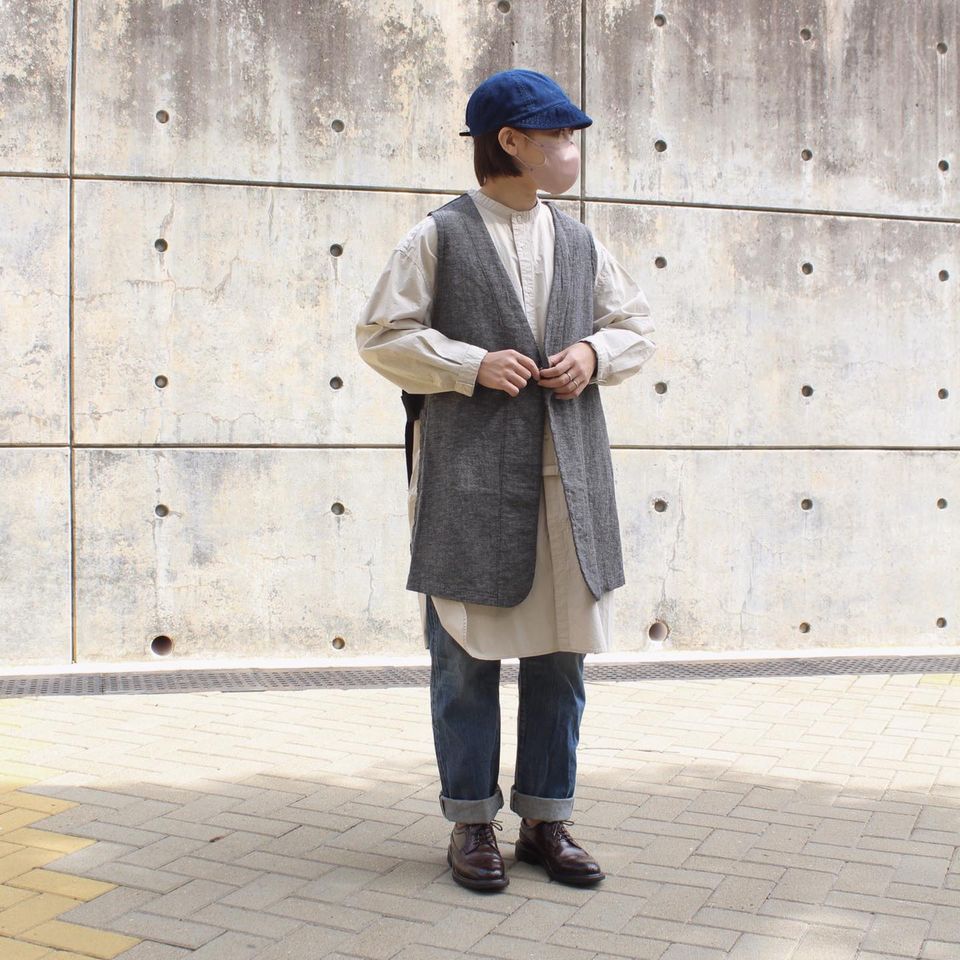 Brocante - Cotton Linen Button Gilet (Natural)