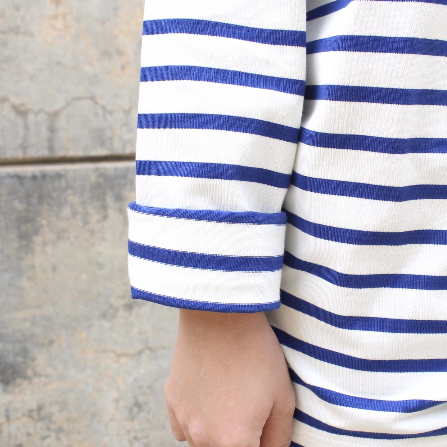 FLISTFIA - L/S BOAT NECK BORDER TEE