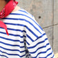 FLISTFIA - L/S BOAT NECK BORDER TEE