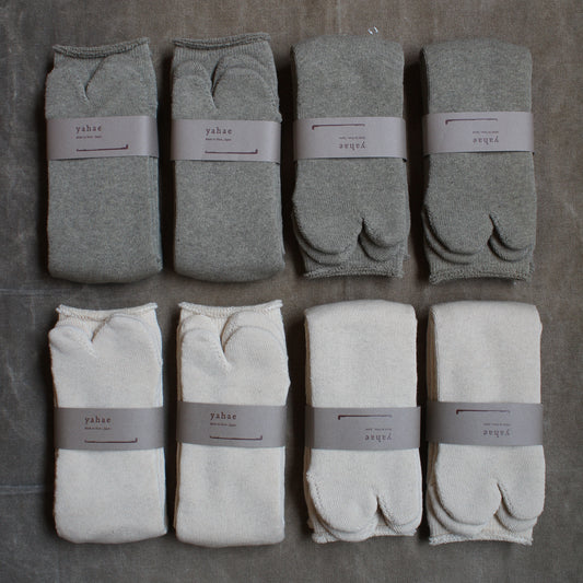 yahae - ORGANIC COTTON BLENDED YAK PILE TABI SOCKS