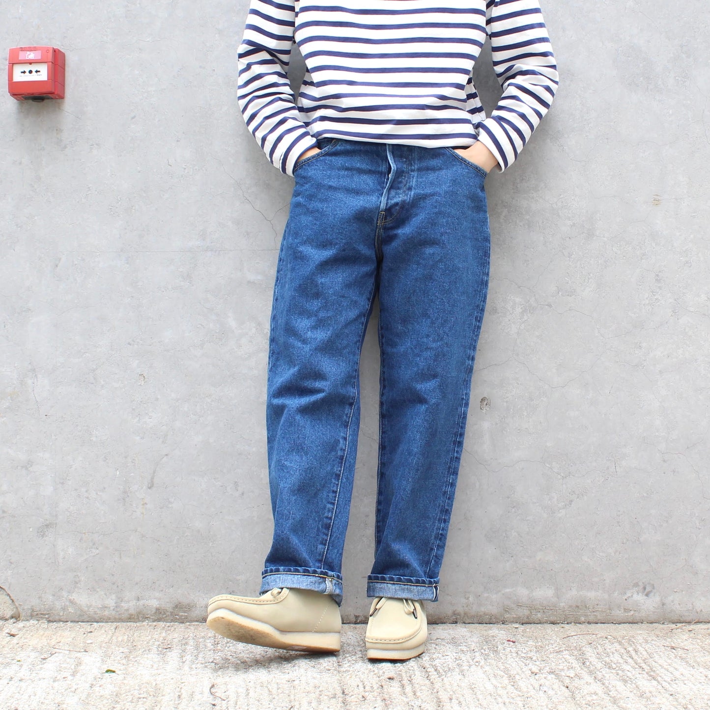 HATSKI - Wide Tapered Washi(日本和紙) Denim (USED BLUE)